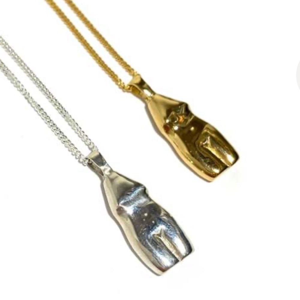 Rachel Saunders Wolf Circus woman vase necklace